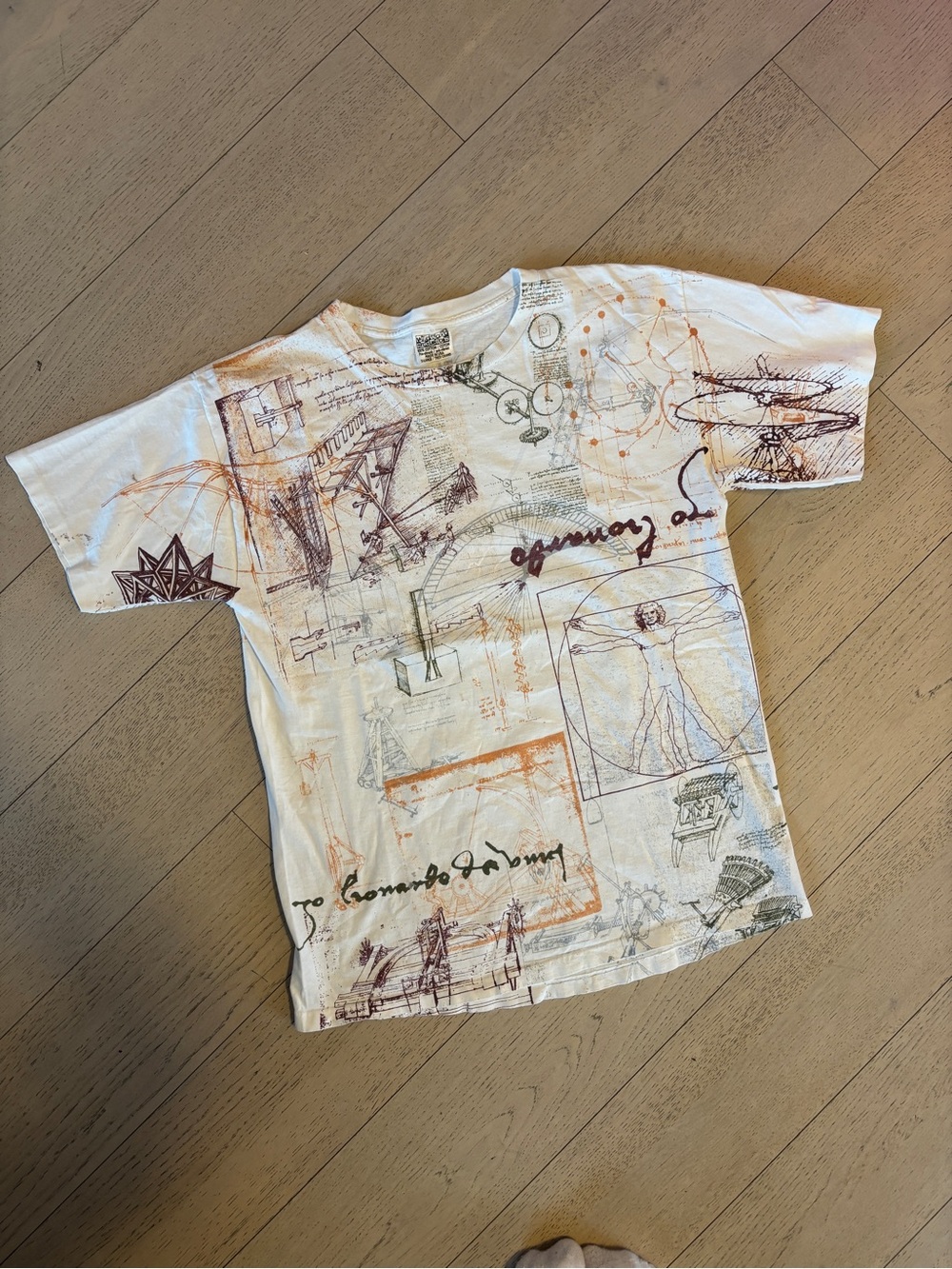 Vintage 90s Leonardo Da Vinci All Over Print T Shirt